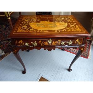 Dutch Marquetry Side Table, Late 18th Century
